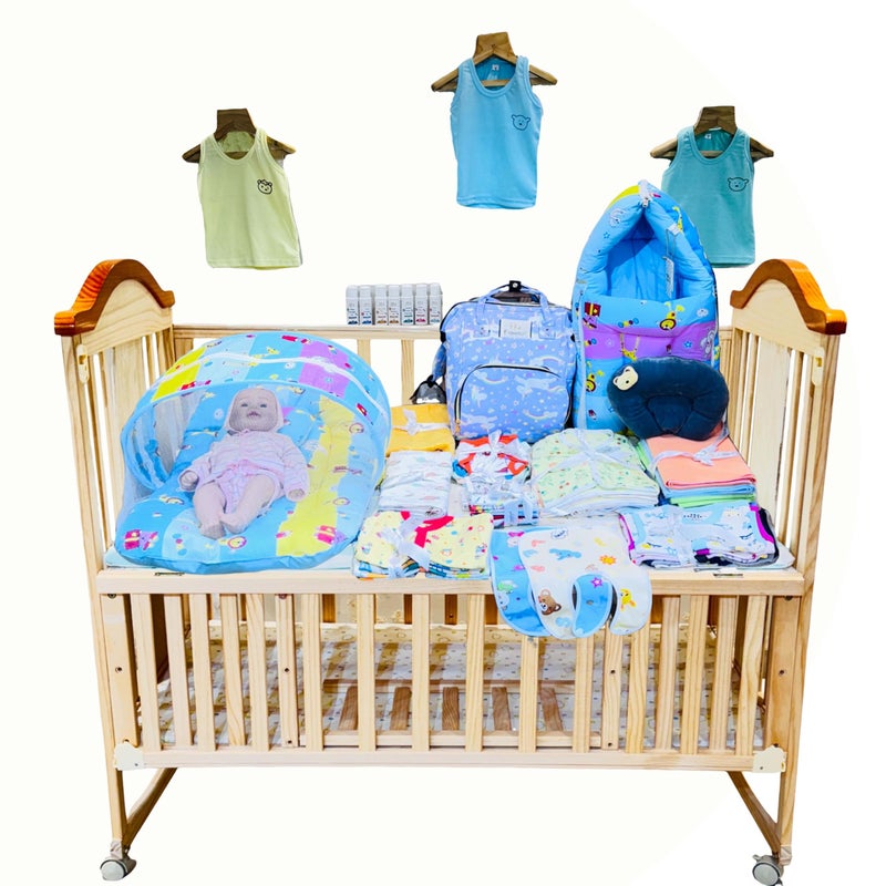Infantbond 72 in 1 New Born Baby Summer Complete Daily Items Combo | Baby Gift Set | New Born Gift set | Infant Combo set | Baby Hospital Bag for Newborn | New Born Essentials | Infant Clothes (0-6 Months) (Crown Grey) - Image 5