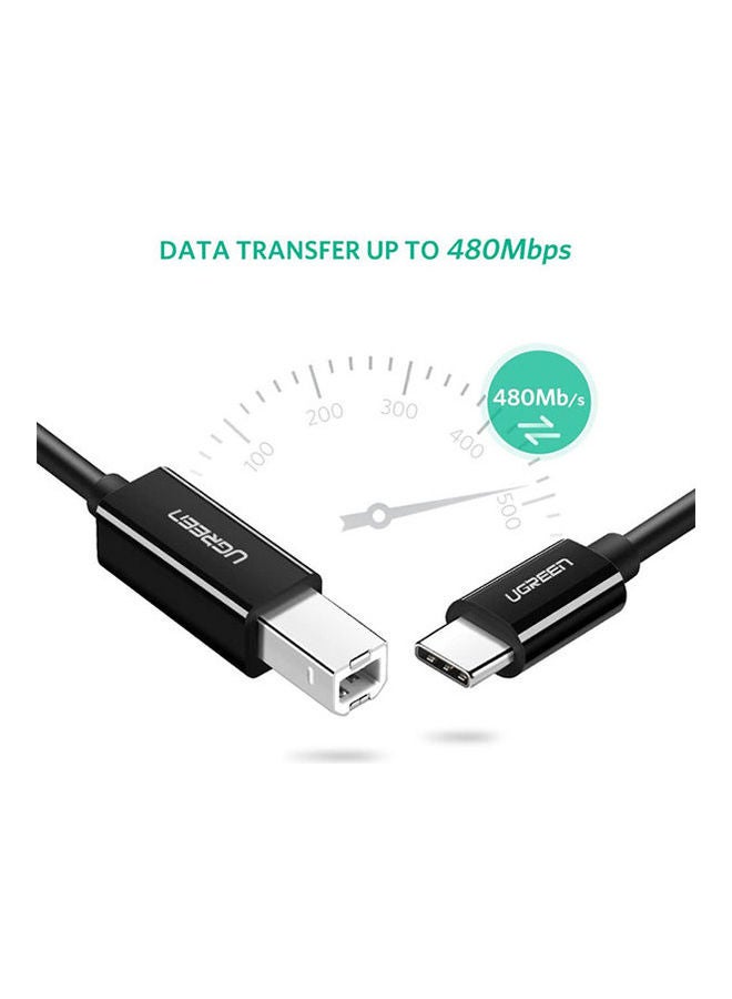 يو جرين USB-C Male To USB-B 2.0 Male Printer Cable - Image 2