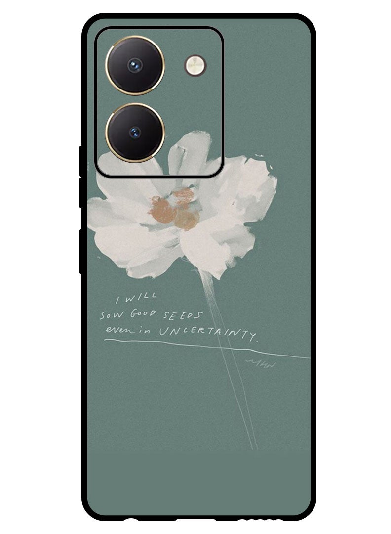 Theodor Protective Case Anti Scratch Shock Proof Bumper Cover For Vivo Y27s White Flower (2) - Image 1