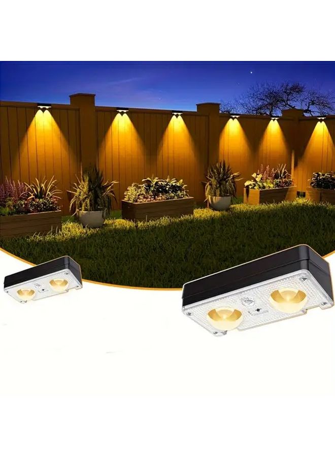 4 قطع ضوء السياج الشمسي أبيض دافئ 8 ألوان سبوتلايت خارجي للحائط للشرفة والفناء - Image 2