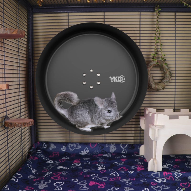 YKD 15" Silent Chinchillas Exercise Wheel, Aluminum Alloy Noiseless Running Wheel for Syrian Hamsters, Hedgehogs, Squirrels and Small Pets (Black) - Image 5