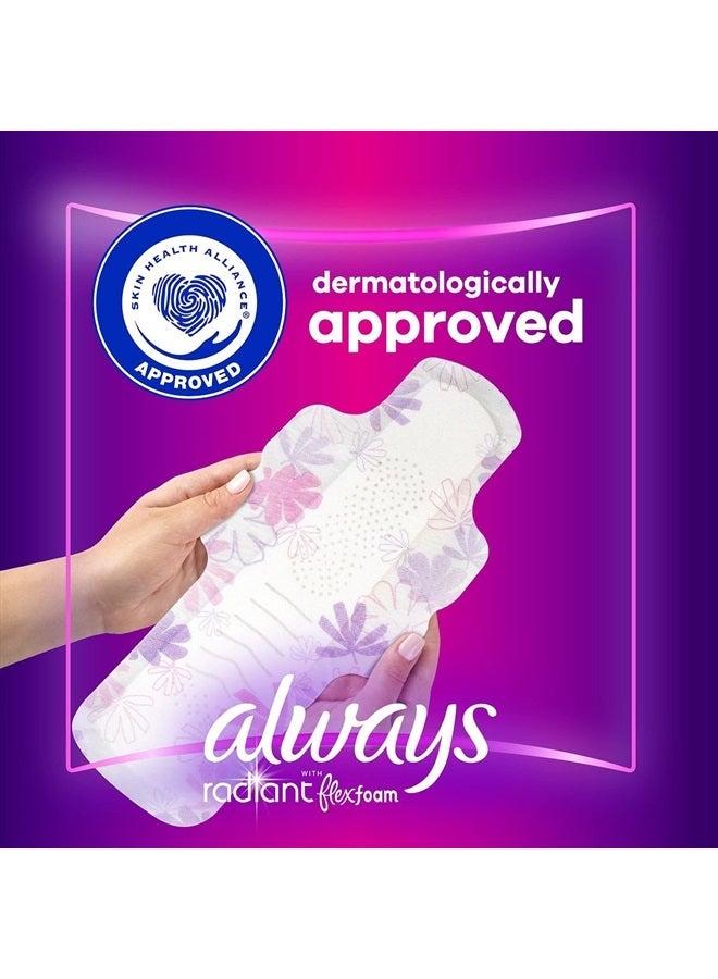 Always Radiant Feminine Pads for Women, Size 4 Overnight Pads, With Flexfoam, with Wings, Light Clean Scent, 20 Count (Pack of 3) - Image 4