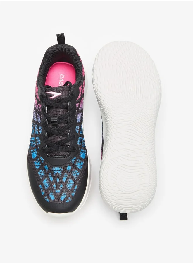 داش Women's Textured Lace-Up Sports Shoes