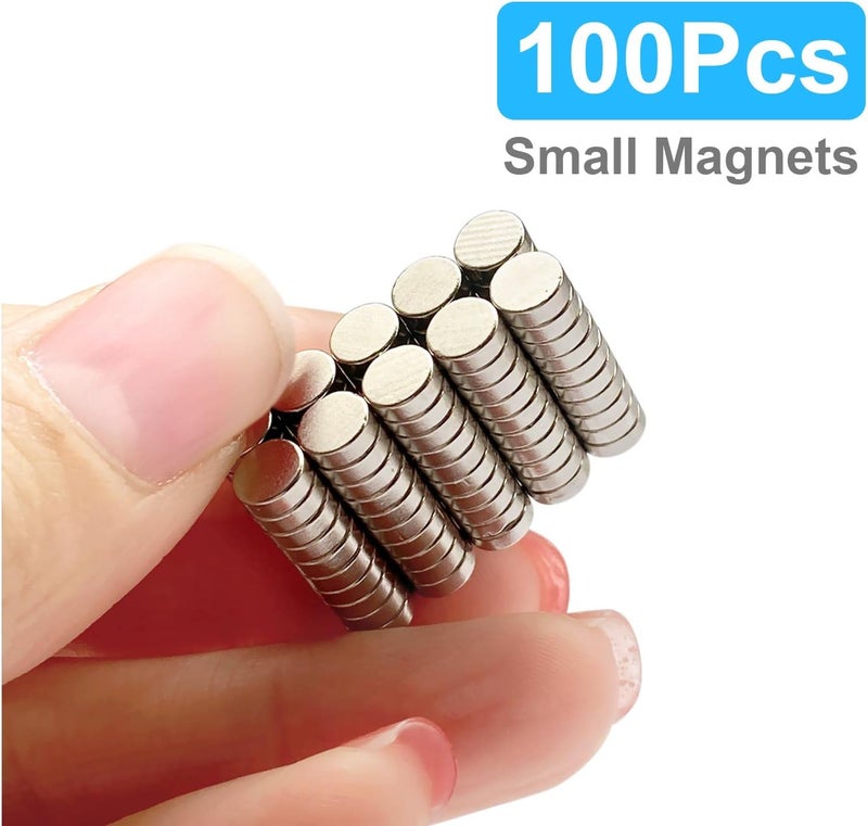 Sucrown 100Pcs Small Magnets, 5x2 mm Mini Tiny Round Magnet, Micro Neodymium Magnets for Crafts, Miniatures, Refrigerator, Whiteboard, Nail Cutter - Image 4