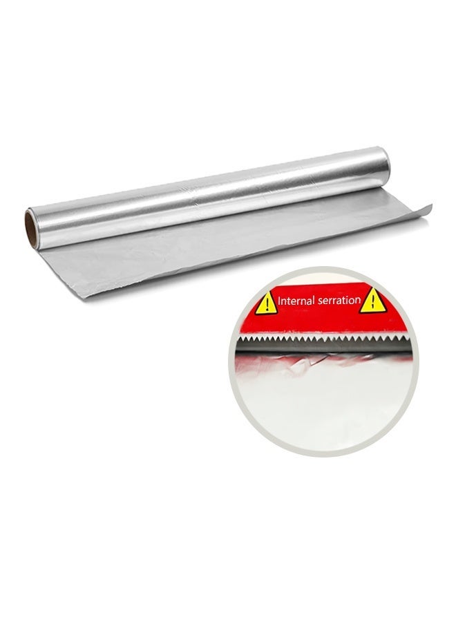 ساكان ورق الألمنيوم 10 م × 30 سم ورق ألمنيوم شديد التحمل للمطبخ، ورق خبز، ورق مطبخ مثالي للطهي والشواء والخبز والتحميص وحفظ الطعام، حافة مثقبة مدمجة لسهولة التمزيق - Image 1