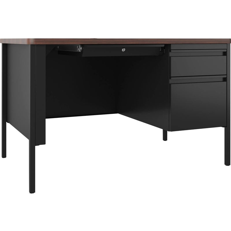 Lorell Fortress Series Walnut Top Teachers Desk
