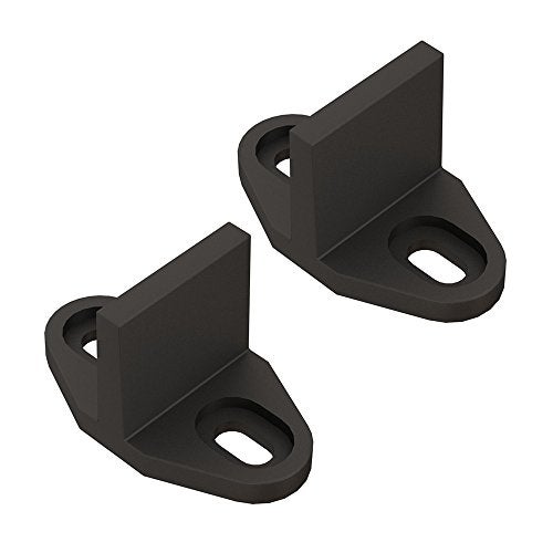 JUBEST Black Aluminum Floor Guide for Sliding Barn Door Hardware Set of 2, T Shape Guide, Floor Mounted, Install Easily - Image 1