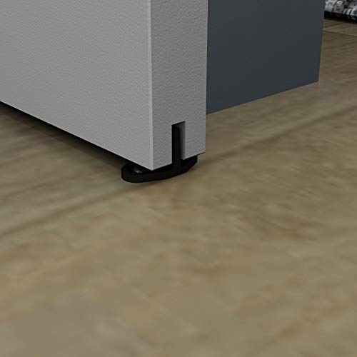 JUBEST Black Aluminum Floor Guide for Sliding Barn Door Hardware Set of 2, T Shape Guide, Floor Mounted, Install Easily - Image 3