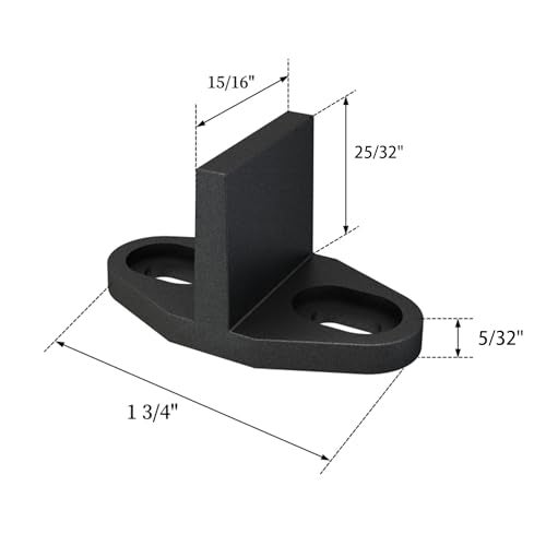 JUBEST Black Aluminum Floor Guide for Sliding Barn Door Hardware Set of 2, T Shape Guide, Floor Mounted, Install Easily - Image 5