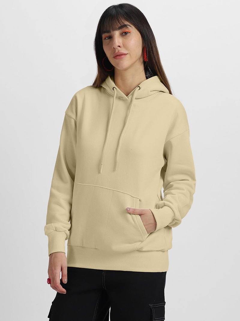 JUNEBERRY® Cotton Fleece Regular Fit Hooded Sweatshirt Lastest Back Graphic Printed Winter Hoodies for Women (W02_BRKRULSTDY_SYBN_S) - Image 3