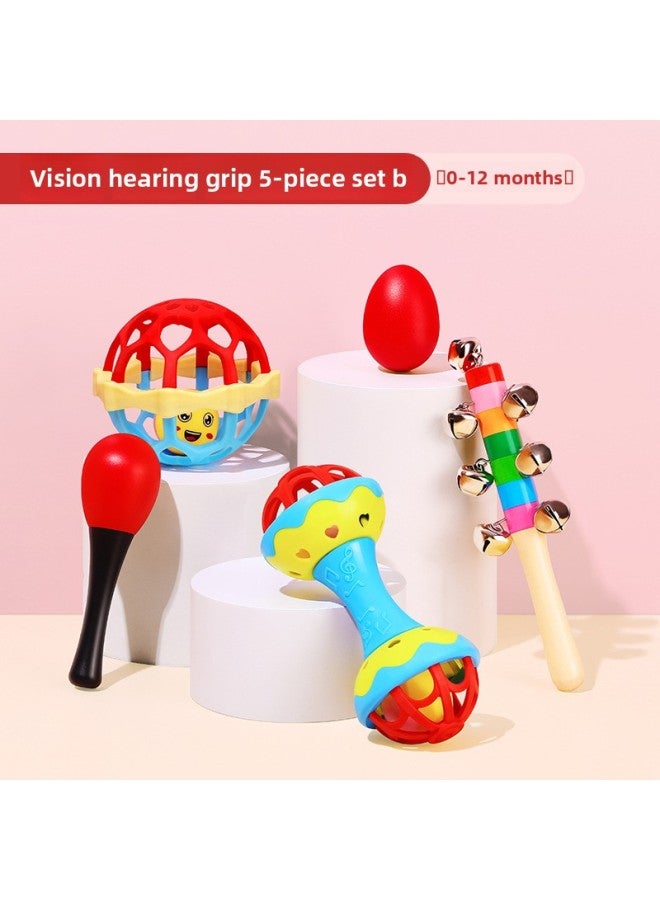 Baby Chasing Red Ball Vision Training Baby Hand Catch Ball Small Cloth Ball Toy Newborn Early Education 3 Months 2 Vision-Color:[Special Offer] 5-piece Set B(0-12 Months) - Image 1