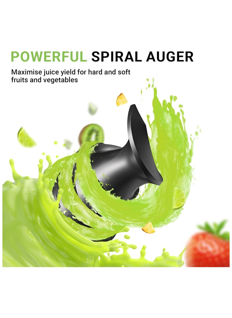 amzchef - AMZCHEF Juicers Whole Fruit and Vegetable 80MM, Cold Press Juicer Machines with Large Feed Chute, Stainless Steel Slow Masticating Juicer with Anti Drip Design Upgraded Auger Double Layer Filter - Image 1