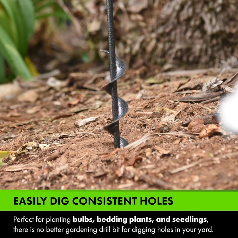 Yard Butler Roto Earth 18” Auger Drill Bit, IREA-4 - Digging Tool for Effortless Bulb Planting - Multi-Use Drill - Heavy-Duty Garden Tool - Power-Coated Steel - Rust-Resistant - Image 2
