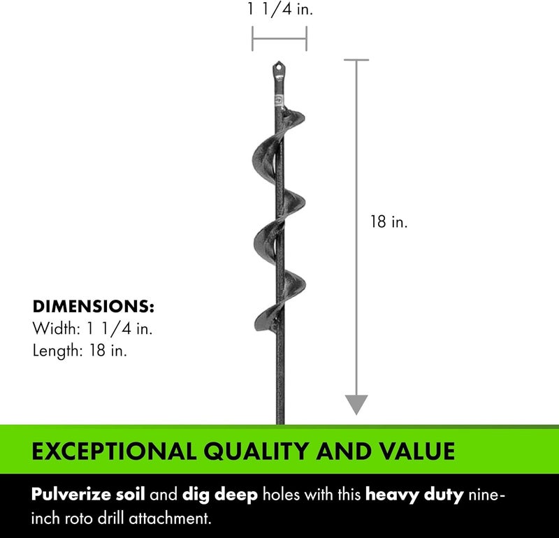 Yard Butler Roto Earth 18” Auger Drill Bit, IREA-4 - Digging Tool for Effortless Bulb Planting - Multi-Use Drill - Heavy-Duty Garden Tool - Power-Coated Steel - Rust-Resistant - Image 5