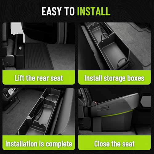 POPSTORE Underseat Storage Box Upgraded Rear Under Seat Organizer Cargo Box Compatible with 2015-2026 Ford F150 SuperCrew & Crew Cab, 2017-2026 Ford F250 F350 F450 F550 Super Duty - Image 4