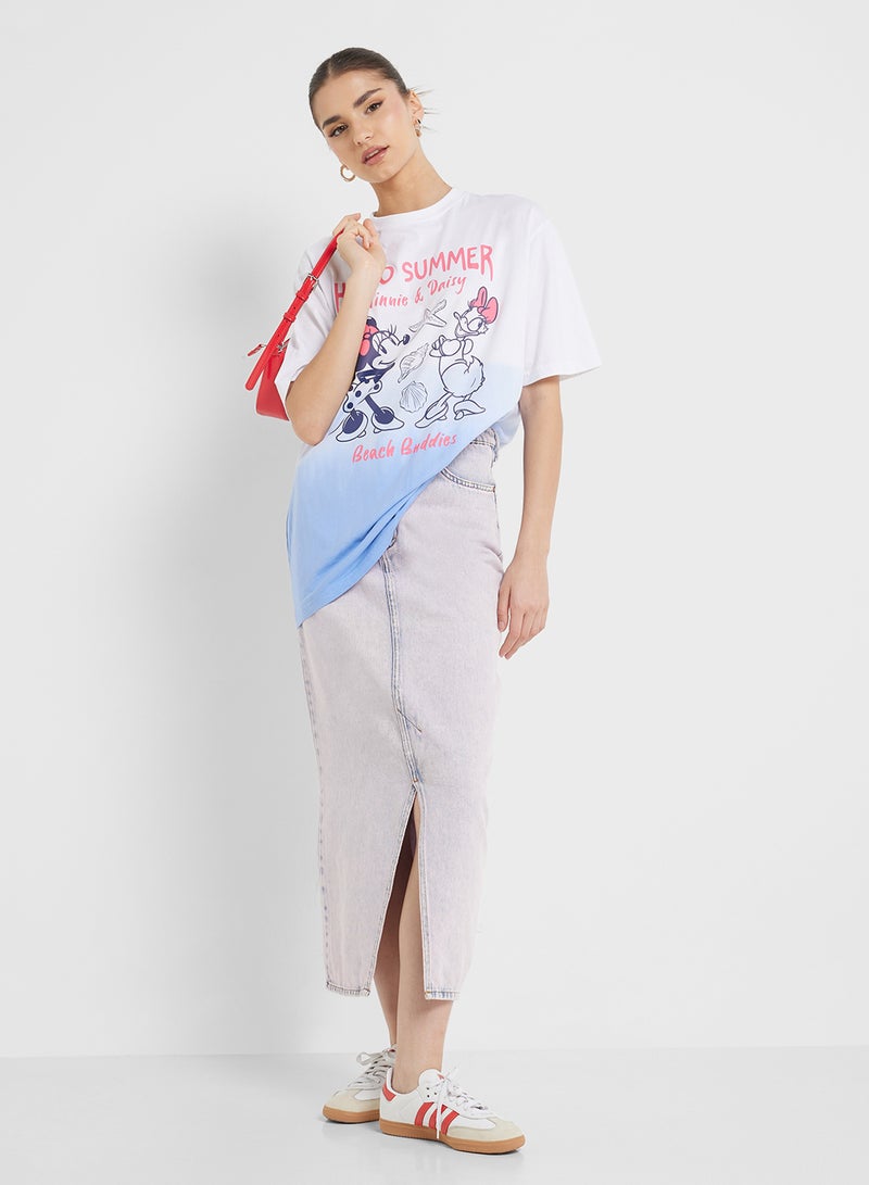 Disney Mickey & Minnie Oversize Ombre Graphic T-Shirt - Image 4