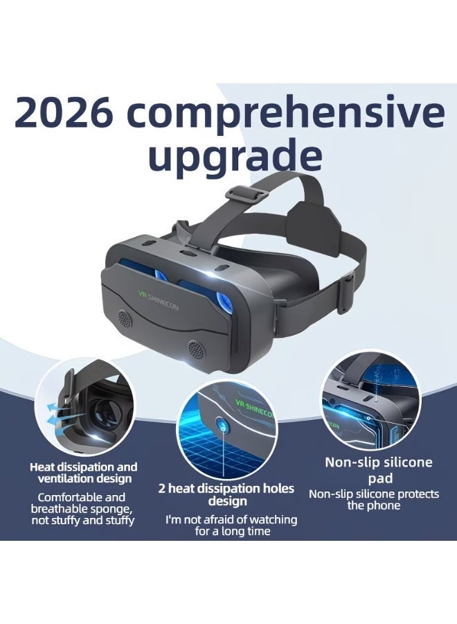 VR SHINECON 2026 New SC-G13 VR Shinecon Mobile Phone VR Glasses, 360° Panoramic HD Eye Protection Virtual Reality Headset for Movies & Games - Image 5
