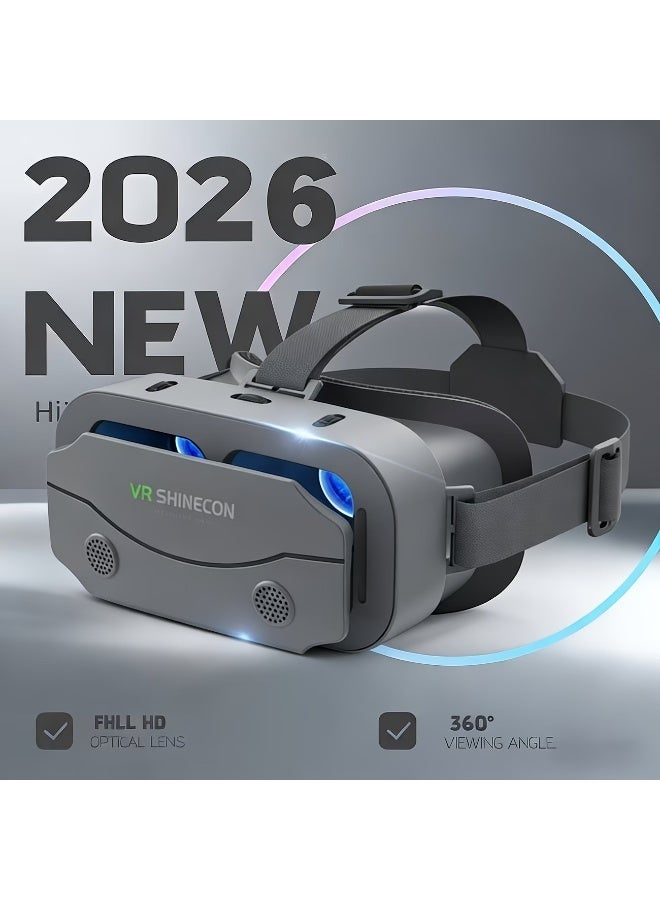 VR SHINECON 2026 New SC-G13 VR Shinecon Mobile Phone VR Glasses, 360° Panoramic HD Eye Protection Virtual Reality Headset for Movies & Games - Image 1