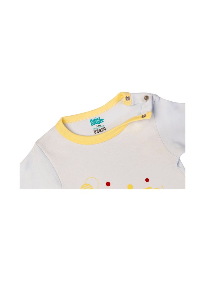 Babies Basic 100% Cotton Printed Long Sleeves Jumpsuit/Romper/Sleepsuit For Babies  - Image 4