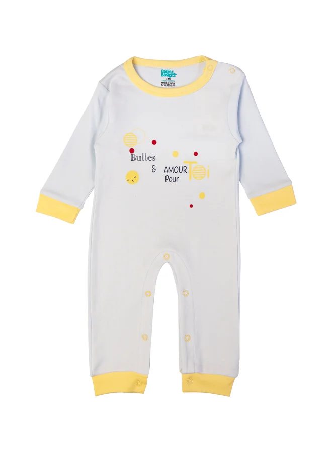 Babies Basic 100% Cotton Printed Long Sleeves Jumpsuit/Romper/Sleepsuit For Babies