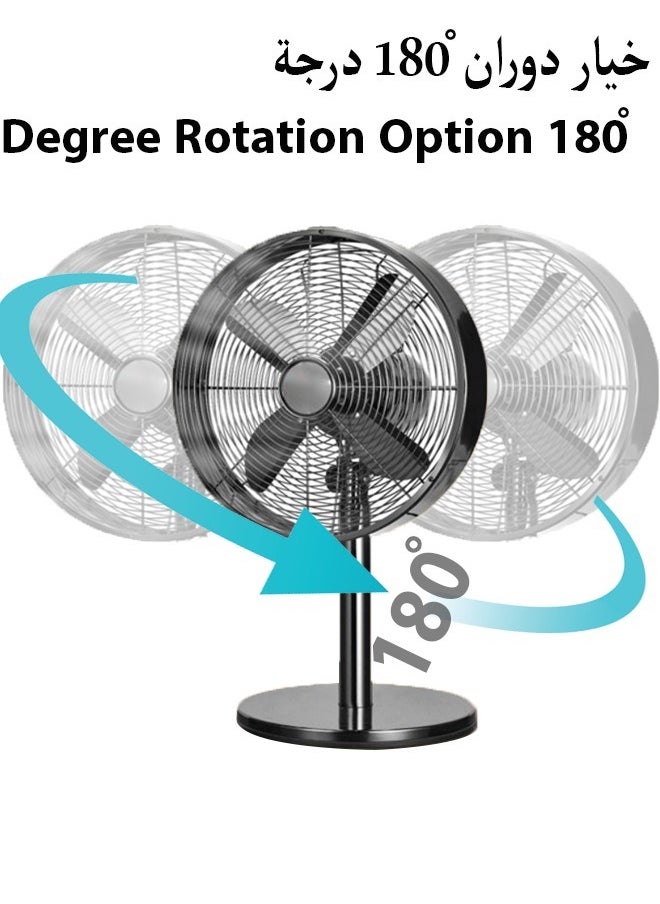 Cady One Table fan with pedestal and 4 high-performance blades, black color  - Image 2