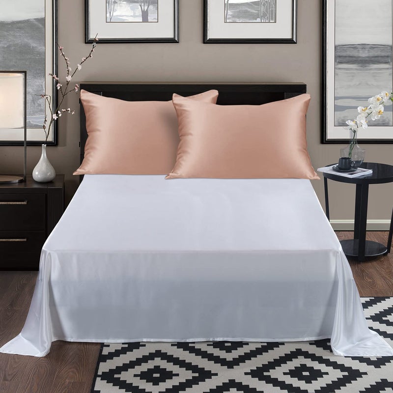 ALASKA BEAR ALASKA BEAR Silk Pillowcase for Curly Hair and Skin Women Real Mulberry Silk Pillow Case Standard Single (1 Pack  Rose Gold)  - Image 4
