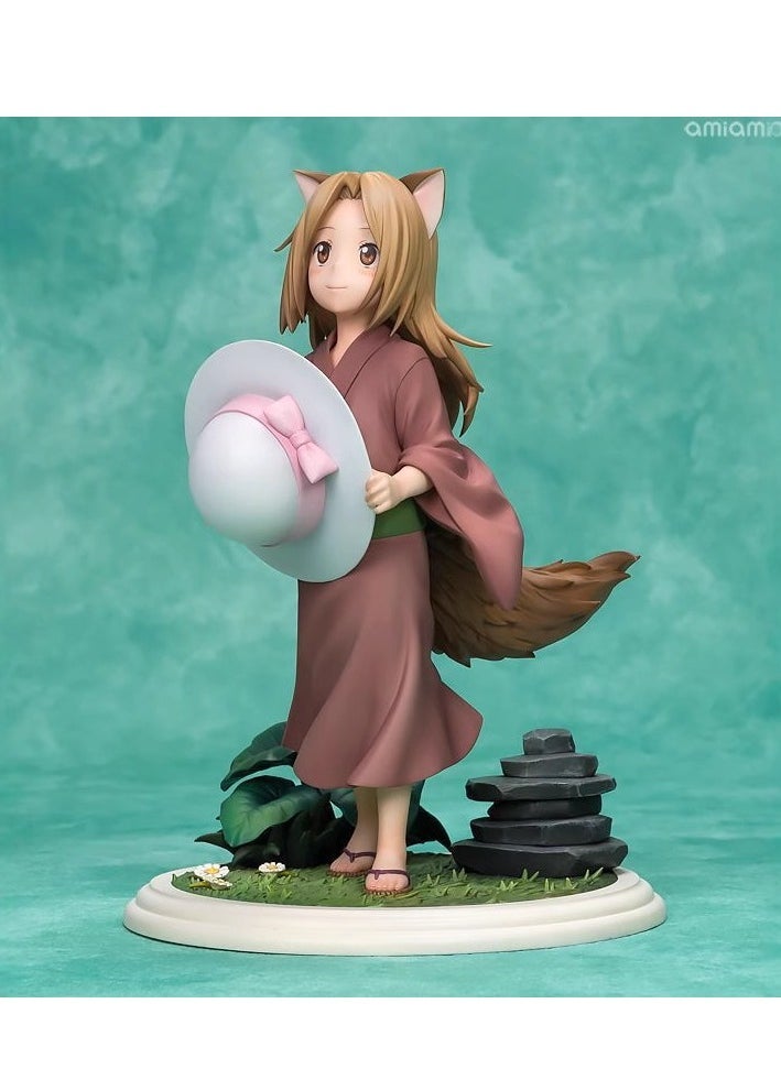 Natsume’s Book of Friends - Konoe (Little Fox) Holding a Hat, Cute Fox Figurine Display, Eco-friendly PVC Material, Approximately 17cm Tall, Boxed Collectible Handmade  - Image 1