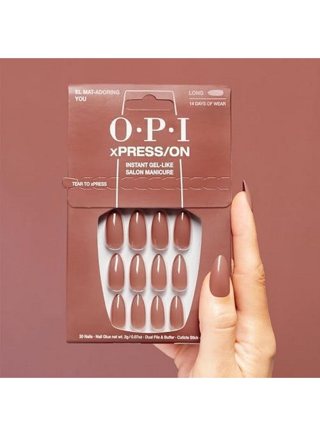 OPI xPRESS/ON El Mat-Adoring You | Soft Neutral Long Almond Press On Nails | With Nail Glue | Long Lasting, Reusable, Non-damaging - Image 5