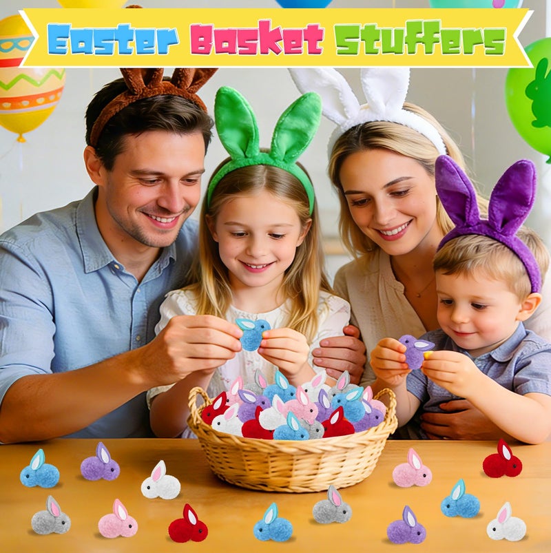 Hstyle Easter Egg Fillers, Easter Basket Stuffers for Kids - 24 Pcs Mini Easter Plush Bunny Stuffed Animals, Party Favors for Toddlers Boys Girls, Bulk Small Toys for Classroom Prize Box, Goodie Bag Stuffers - Image 5