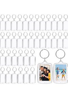 150 Pieces Photo Insert Keychain Clear Acrylic Picture Keychains Picture Frame Key Chain 2.2 x 1.6 Inch Rectangle Blank Photo Keychains for Holiday Photo Diaplay Supplies