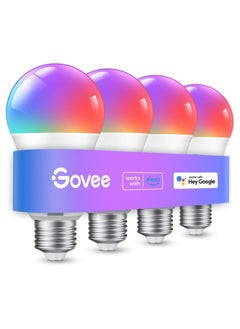 Generic Govee Smart Light Bulb E27, Colour Changing with Music Sync Lamp, 54 Scenes, 16 Million DIY Colours, WiFi & Bluetooth LED Smart Bulb Works with Alexa Google Assistant Home App, Pack of 4  - Image 1