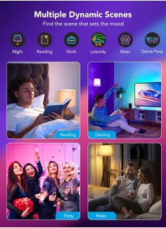 Generic Govee Smart Light Bulb E27, Colour Changing with Music Sync Lamp, 54 Scenes, 16 Million DIY Colours, WiFi & Bluetooth LED Smart Bulb Works with Alexa Google Assistant Home App, Pack of 4  - Image 2