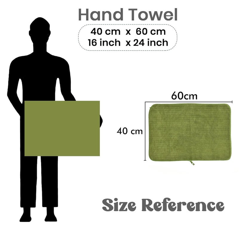 Urban Leaf Stripe Microfiber Hand Towels, Gym & Workout Towels, Pack of 3 Multicolor 1 - Image 5