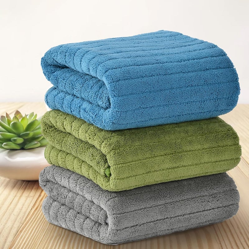 Urban Leaf Stripe Microfiber Hand Towels, Gym & Workout Towels, Pack of 3 Multicolor 1 - Image 4