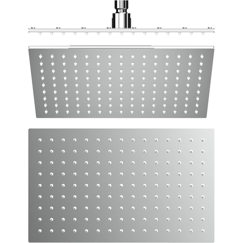 AURIGA Overhead Rain Shower | 310mm x 190 mm | Rectangle shape | Single Flow | Easy Clean Silicon Nozzles | Stainless Steel 304 | Corrosion Resistant | Easy Installation | 100% openable | SMR220 - N - Image 3