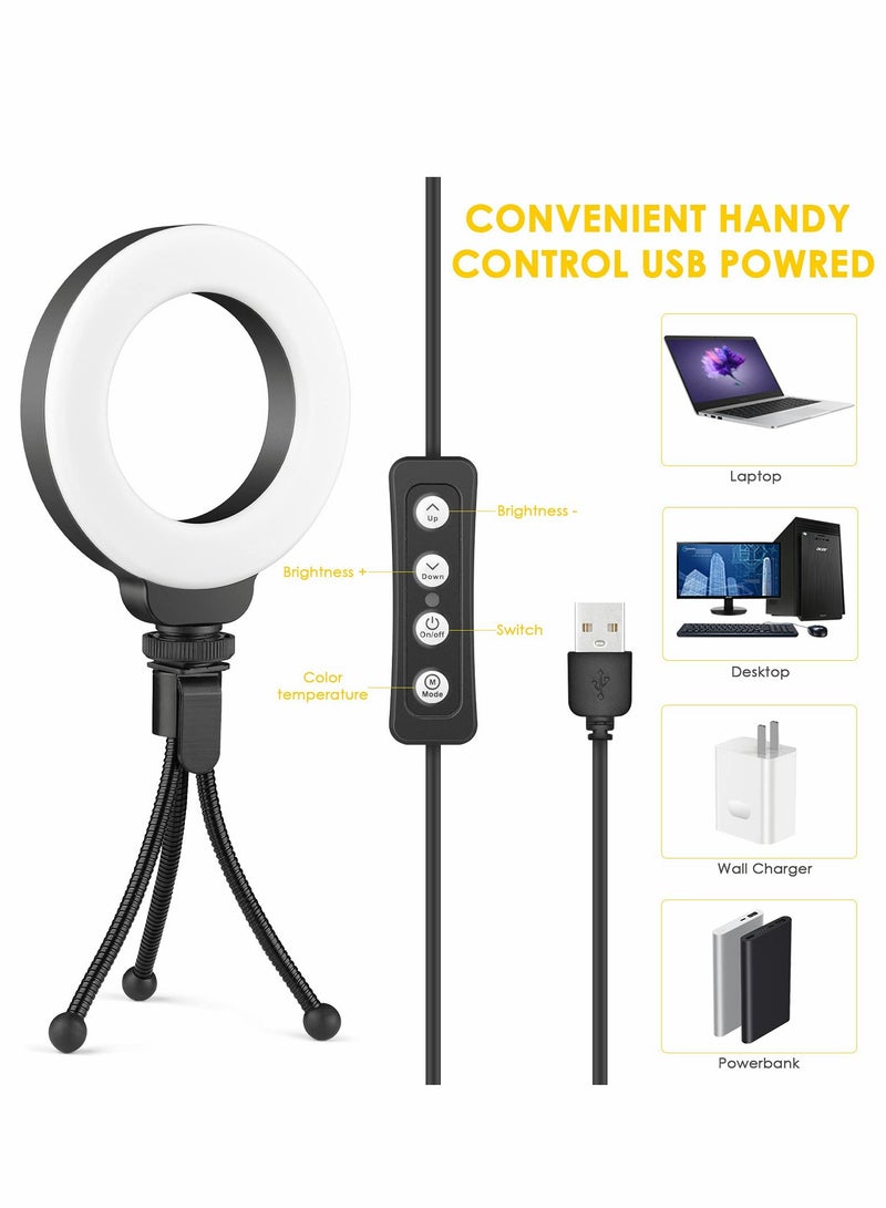 Barakah 4" Ring Light for Video Conferencing & Remote Work - Adjustable Clip Stand for Zoom Calls & Online Learning, Perfect for Self-Broadcasting - Image 5