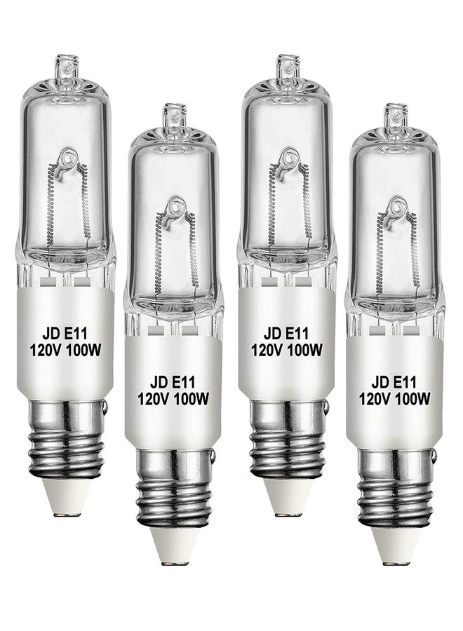 Jaenmsa 4 Pack JDE11 Bulb,120V 100W Halogen Candelabra Bulbs,T4 Mini Base JD E11 Bulb,Dimmable 2700K Warm White（Replacement E11 LED bulb）,for Chandeliers,Candelabra,Ceiling Fan, Table Lamps, Cabinet Lighting - Image 1