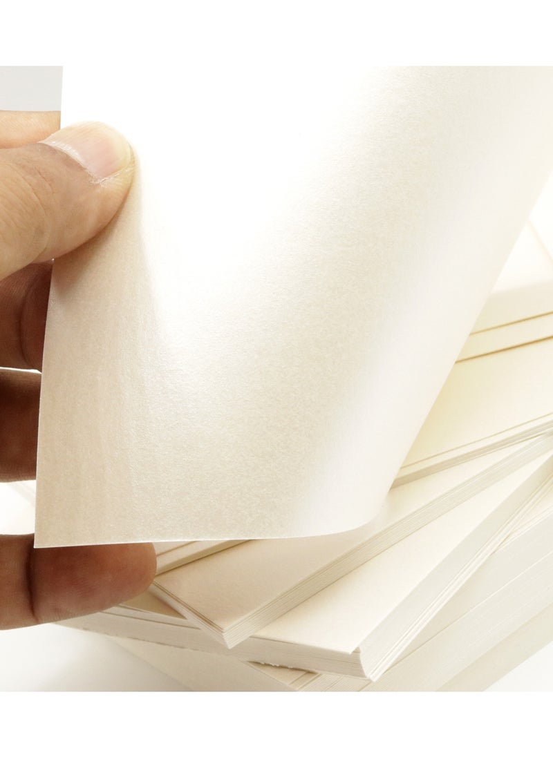 firstnock Ice Gold Ivory Card Paper - 10x15 cm, 300 GSM Thick, Special Finish for Crafting, Invitations, and DIY Projects, A6 50 Cards  - Image 4