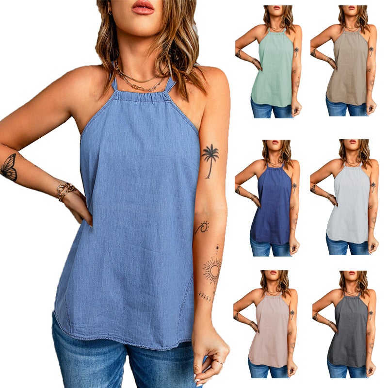 Women's Solid Color Casual Camisole Top - Image 1