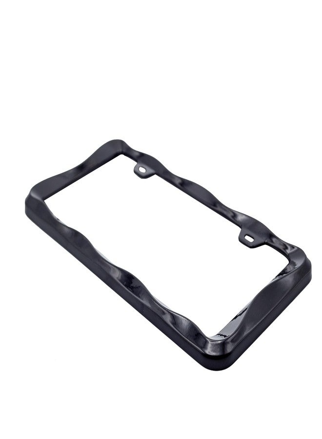 Creathome 3D Curly Wave Pattern Black License Plate Frame from Pure Zinc Alloy Metal - Image 3