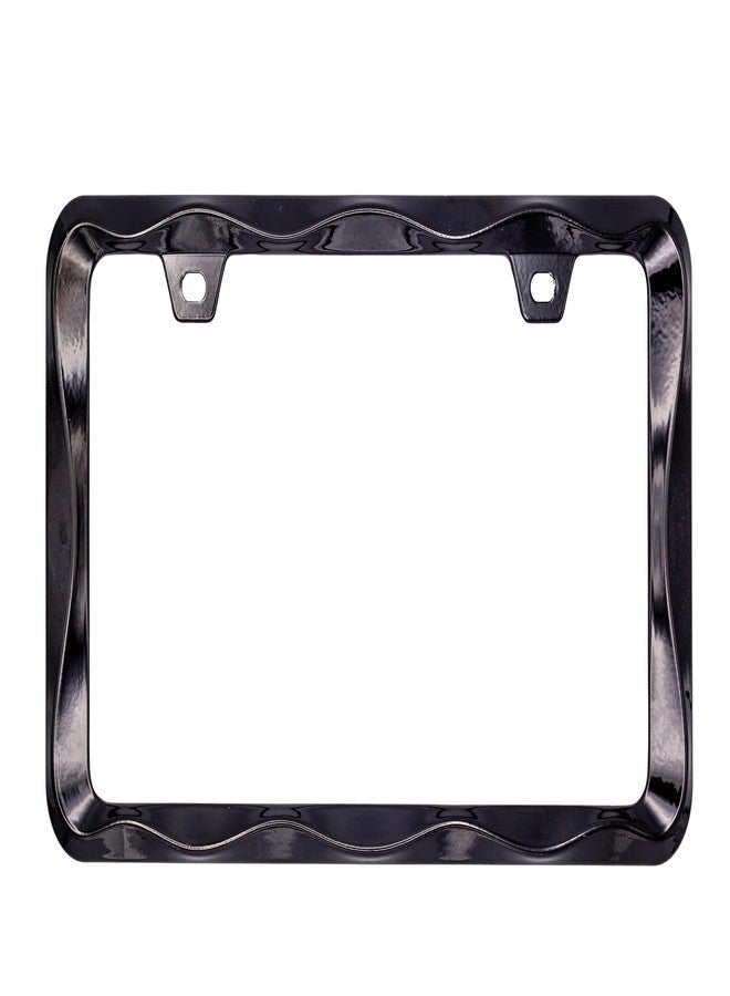 Creathome 3D Curly Wave Pattern Black License Plate Frame from Pure Zinc Alloy Metal - Image 2