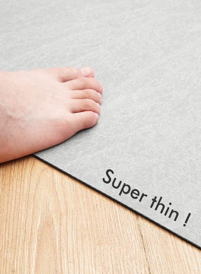 AMOAMI-Bathroom Toilet Rug Mat U Shaped-Absorbent Non Slip Grey Bathroom Rugs Mats-Easy Clean Quick Dry Bath Mats Rugs for Floor-24" x 20" - Image 4