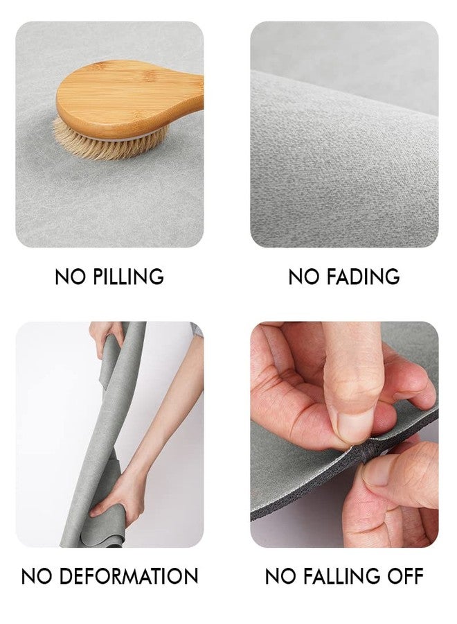 AMOAMI-Bathroom Toilet Rug Mat U Shaped-Absorbent Non Slip Grey Bathroom Rugs Mats-Easy Clean Quick Dry Bath Mats Rugs for Floor-24" x 20" - Image 5