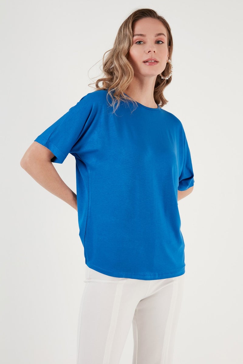 Lela Crew Neck Oversize Flexible Textured Blouse Women's Blouse 5864528  - Image 5