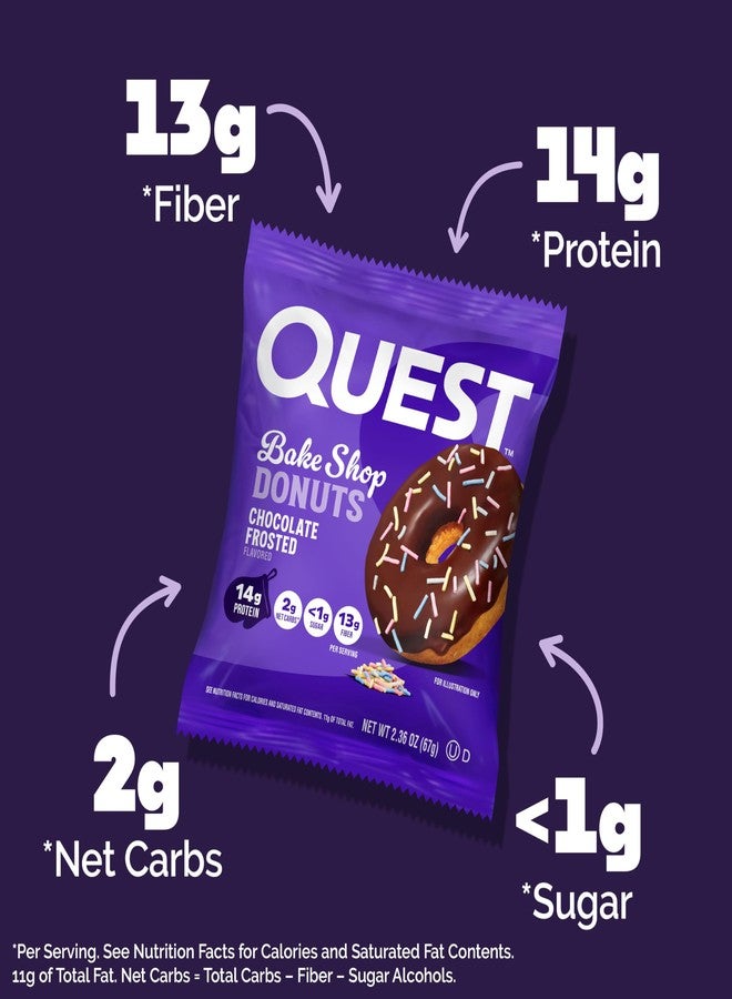 Quest Nutrition Bake Shop, Chocolate Frosted Donuts, 14g Protein, Less than 1g Sugar, Protein Snack, Low Sugar, 4 Count - Image 2