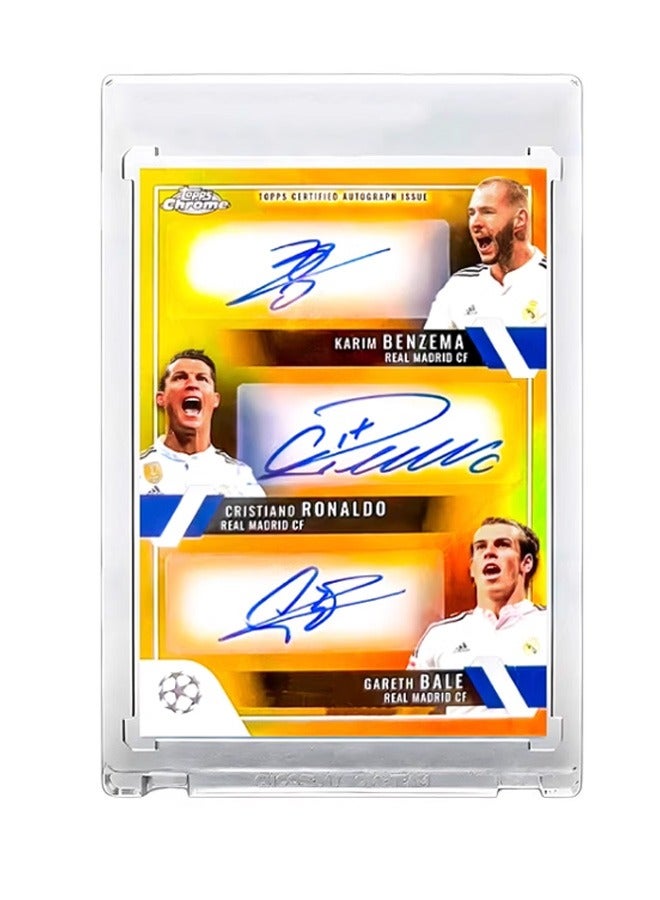 Karim Benzema Cristiano Ronaldo Gareth Bale Football Signature Trading Card Triple Autographed Soccer Card Refractor Collector’s Edition Sports Memorabilia for Fans and Collectors - Image 1