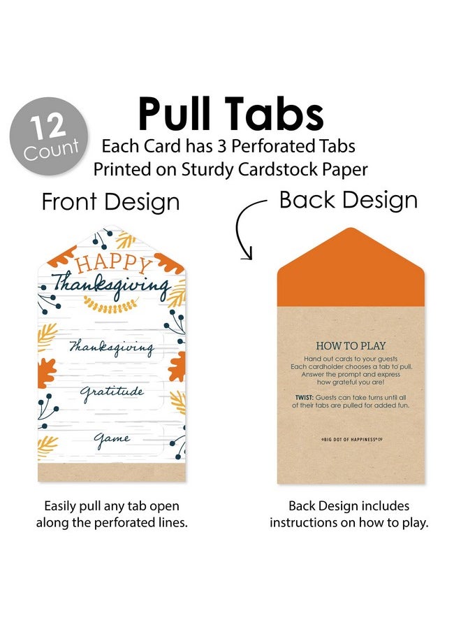 Big Dot of Happiness Big Dot of Happiness Happy Thanksgiving - Fall Harvest Party Game Pickle Cards - Thanksgiving Gratitude Game Pull Tabs - Set of 12  - Image 4