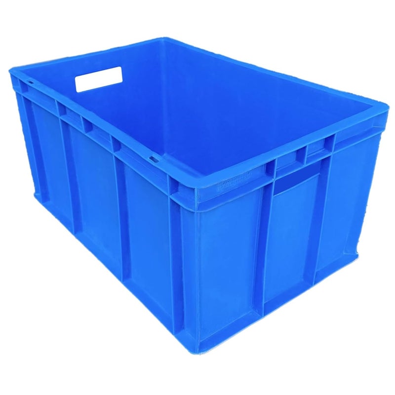 SINGHAL Multipurpose Heavy Duty Big Blue Portable Plastic Crate Pack of 3 Crates for storage Shelf Basket for Large Storage Bin Vegetable Fruit Fish Milk - Image 2