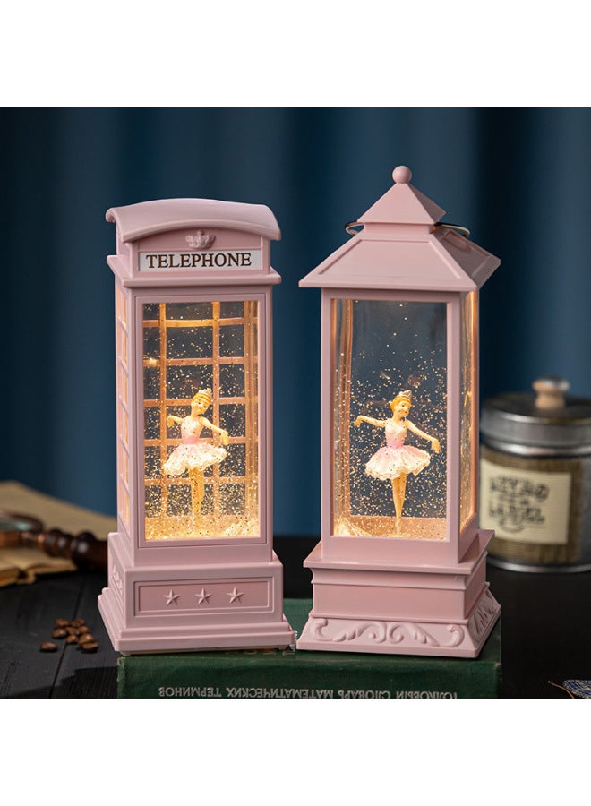 Cross Border Rotating Ballet Music Box Crystal Ball Birthday Gift Boutique Gift Children Toy Music Box-Color:Big Square Ballet Girl Powder Skirt (Rotating)  - Image 2
