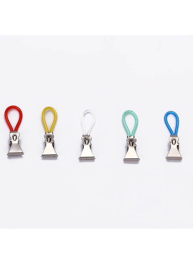 Tea Towel Hanging Clips, 5 Colors Metal Tea Towel Storage Clip, Multicolour Bath Towels Clothes Peg for Homes Beach Bathroom (Blue Green Red Yellow Silver)  - Image 2